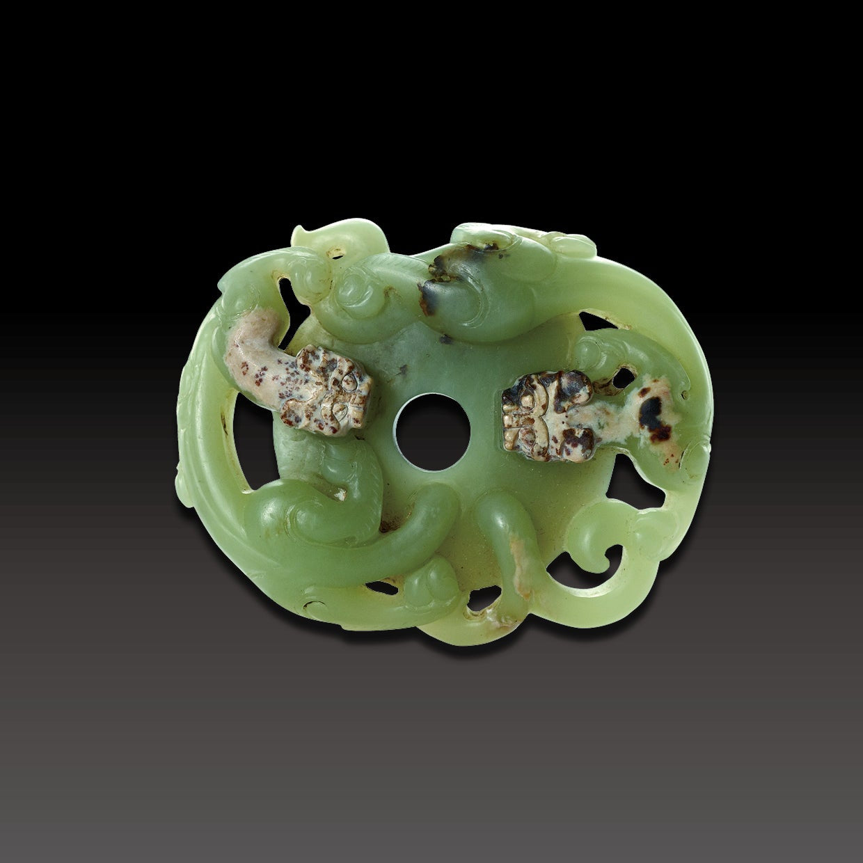 Chinese Song and Yuan Dynasty Antique Jade High-Relief Dragon Pendant