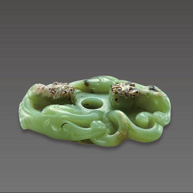 Chinese Song and Yuan Dynasty Antique Jade High-Relief Dragon Pendant