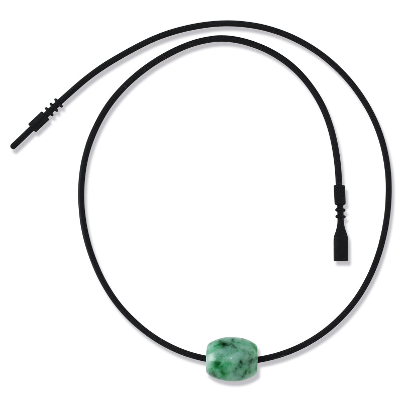 Mottled Green Jadeite Jade Bead Slide Necklace on Cord