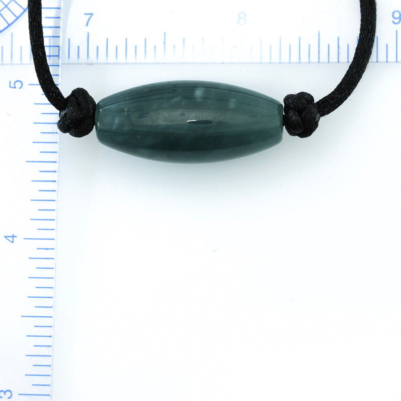 Elongated Barrel Pendant on Cord | Guatemalan Jade for Men